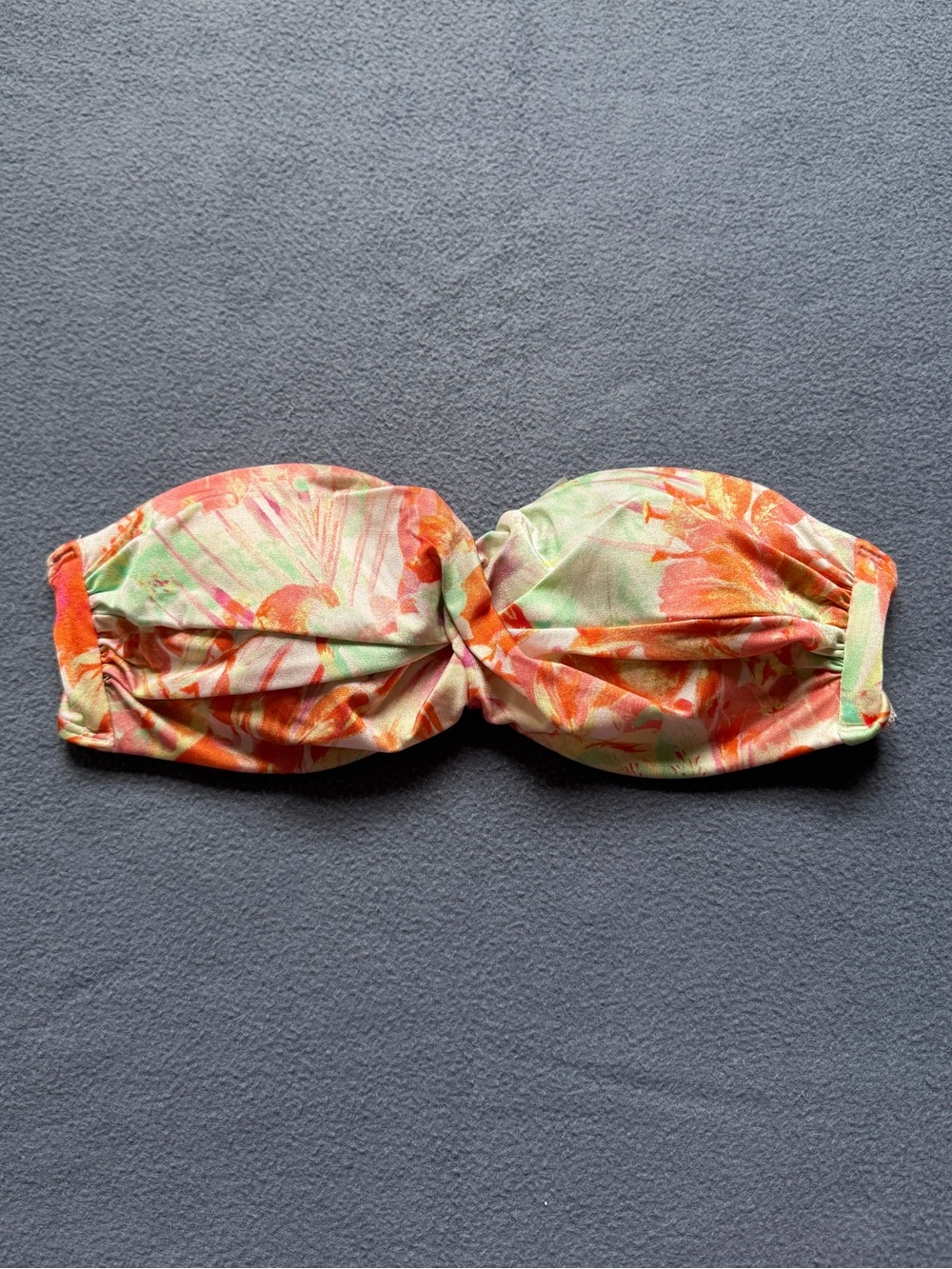 Victoria's Secret Floral Bandeau Bikini Top in Orange, Pink and Mint